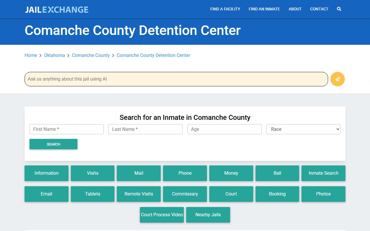 Lawton jail information and 24 hour booking details for Comanche County