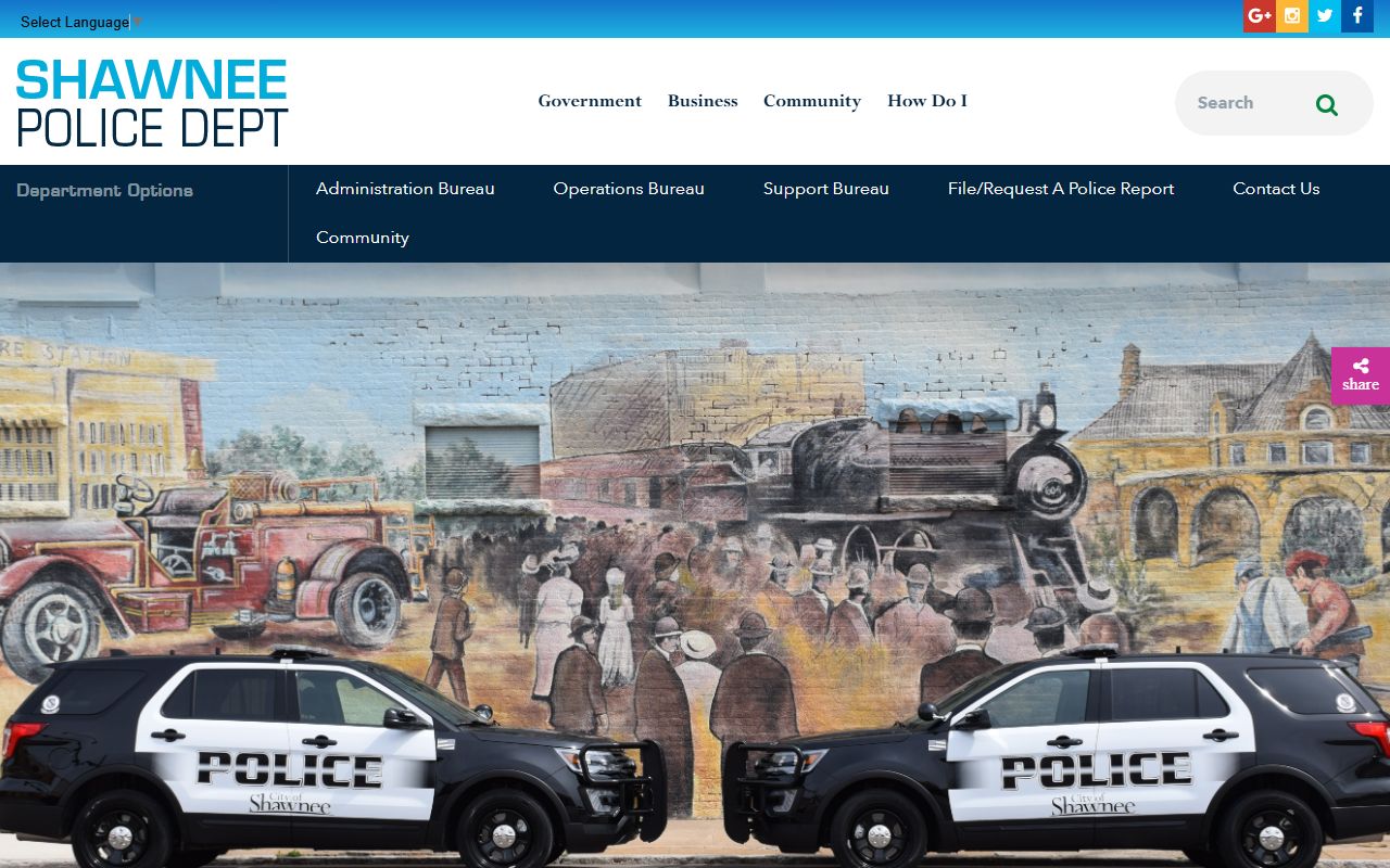 Shawnee Police Department website for 24 hour booking information