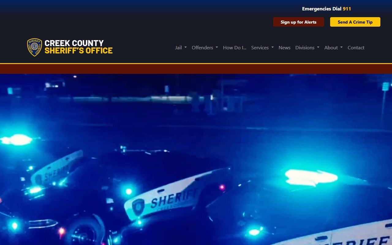 Creek County Sheriff website for 24 hour booking records in Sapulpa Oklahoma