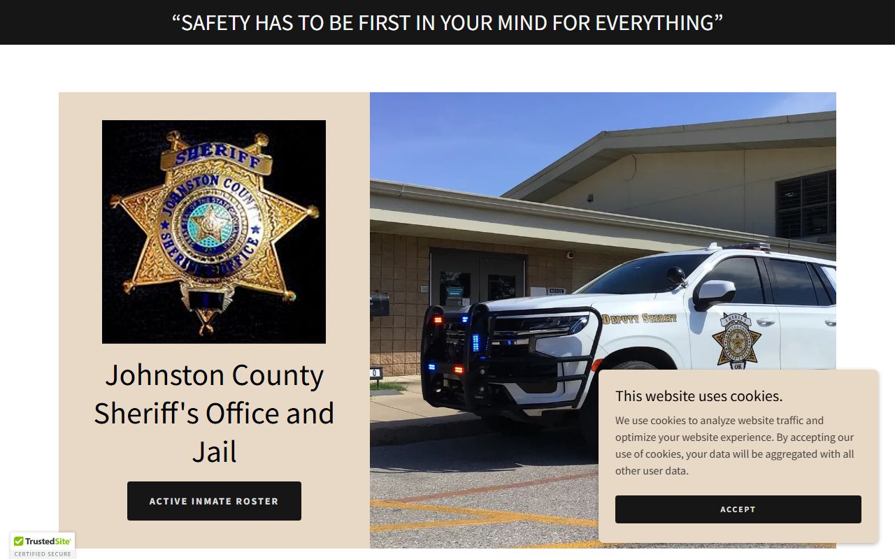 Johnston County Sheriff website for 24 hour booking records in Tishomingo Oklahoma