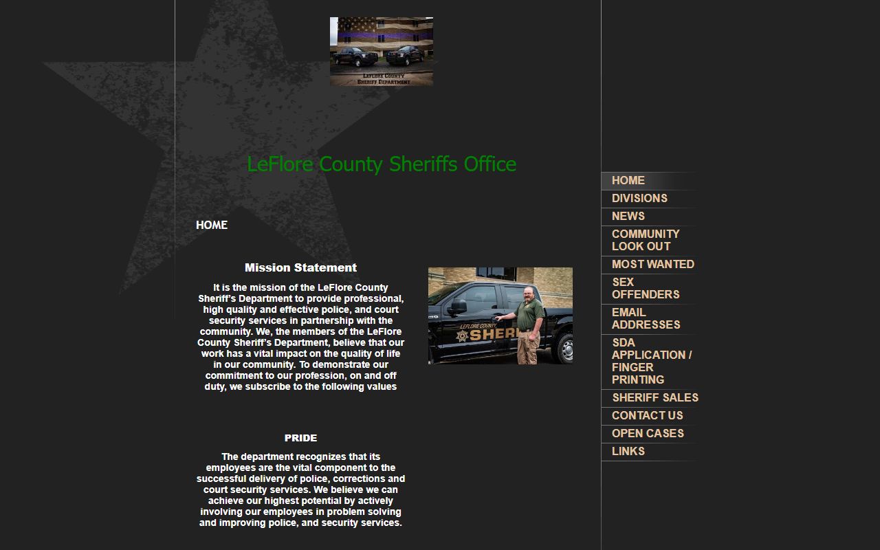 Le Flore County Sheriff website for 24 hour booking records in Poteau Oklahoma